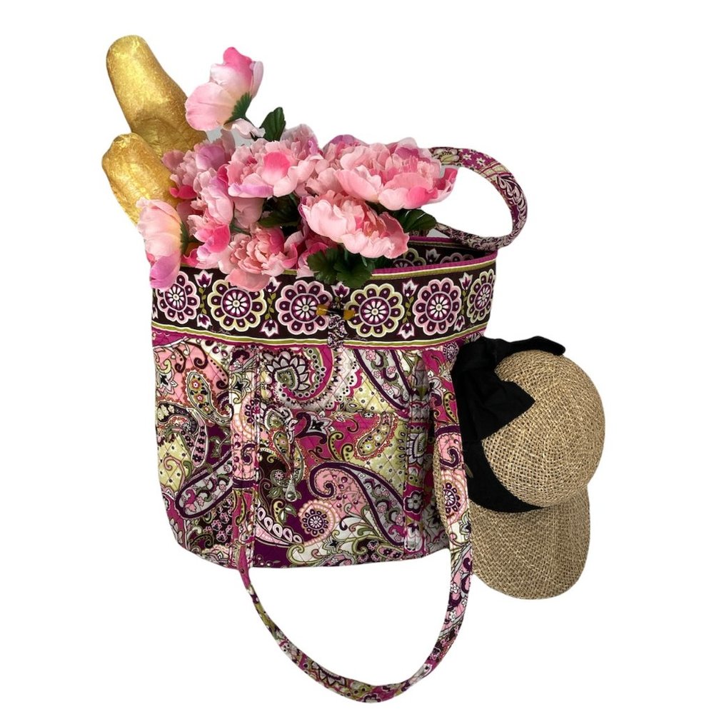 Vera Bradley Retired Very Berry Paisley X-Large Fabric Tote Market, Work or Baby